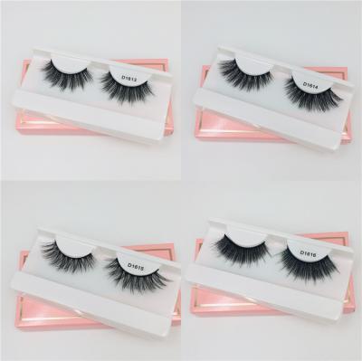 China Wholesale 3D Natural Soft False Mink Lashes Silk Eyelash With Packing Box Priavte Label Vegan Synthetic False Eyelashes Silk Extensions for sale