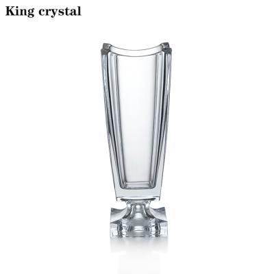 China Europe 1222VSbx/Nobile Vase With Thick Elegance Crystal Luxury Clear Footed Vase Glass Vase For Decor for sale