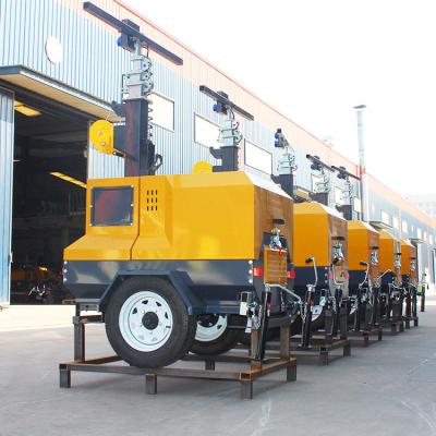 Chine Tour d'éclairage diesel portable 7M pour un fonctionnement continu de 12 heures et une durée de vie de 4000 heures à vendre
