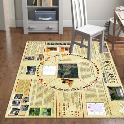 China Unti-Slip Polyester Printed kids playing country map Area Rugs 91x152cm for sale