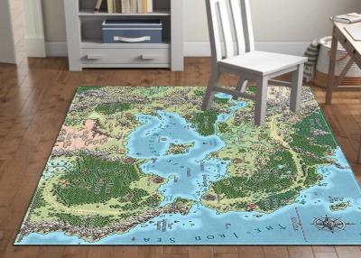 China Unti-Slip Polyester Printed backing pvc dots country map Area Rugs 50x80cm for sale