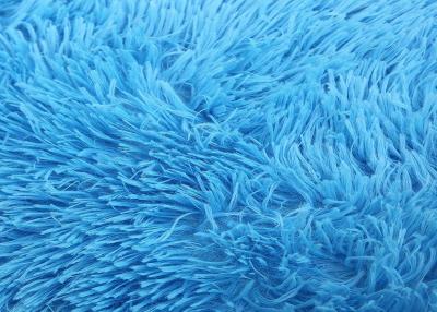China 61x91cm polyester fibers blue color floor carpet long hair shaggy soft fur rugs for sale