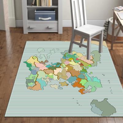 China Best price factory direct sale Map pattern living room carpet area rug for office for sale