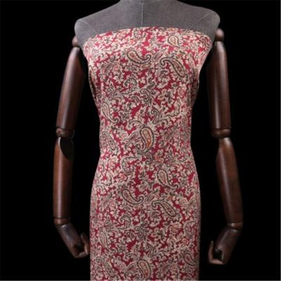 China Organic Paisley Printed Design Classical 100% Silk Crepe de Chine Fabric For Ladies Summer Dress for sale
