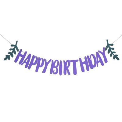 China Happy birthday banner with letters summer pearl paper happy birthday pull flag background wall layout banner pull flower party decoration for sale