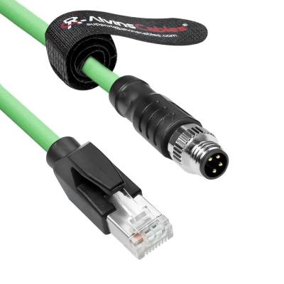 Κίνα Καλώδια Alvin's M8 A-Code 4 Pin αρσενικό έως RJ45 καλώδιο Ethernet Cat6a υψηλής ευελιξίας προστατευμένο για Beckhoff ZK1090-3191 Βιομηχανική αυτοματοποίηση EtherCAT Fieldbus 20in/50cm προς πώληση
