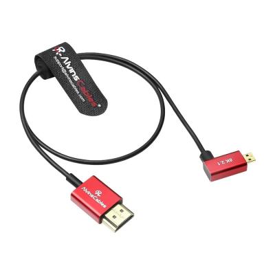 China Alvin's Cables 8K 2.1 Micro HDMI Right Angle to HDMI Ultra-Thin Coiled Cable for Atomos Ninja V, 8K@60Hz 4K@120Hz High-Speed HDMI Cable for Sony A7RIII A7II A7M3, for Canon R5 M6, 45cm|18in for sale