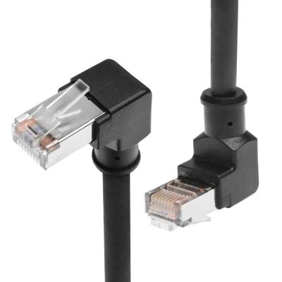 中国 アルヴィンのケーブル Cat6 シールド RJ45ケーブル PLCロボットのための 3.3ftダウンアングル 販売のため