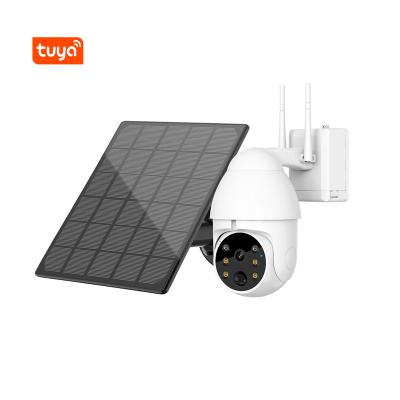 China Smart Outdoor IP Camera NIGHT VISION Dome WiFi PTZ Waterproof Solar CCTV Video Surveillance With Tuya App Spotlight for sale