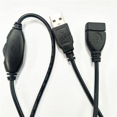 China PVC 5V Propeller Speed Switch Power Cable USB Male / Female Extension Cable Electrodeless Dimming Controller Cable for sale