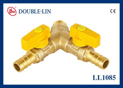 China Male X Double Hose Connector HPB 57-3 Two Way Gas Valve for sale