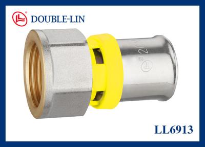China Female Straight Union Brass Press Fittings 16mm - 20mm For Gas for sale