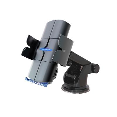 China Dropshipping Microphone 360 Degree Rotation Car Mount Bracket ABS 15W Smart Wireless Car Charger Mount Compatible With Qi Mobile Phones for sale