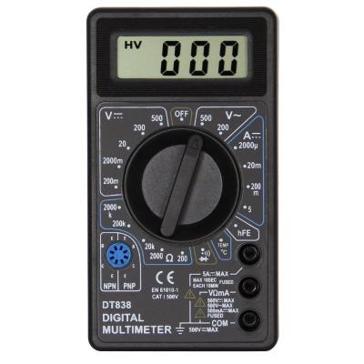 China DT838 CE(CAT I) Small Multimeter With Double Fuse And Temperature Test Function For Beginners for sale