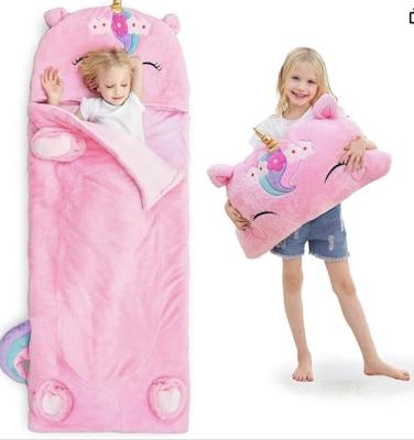 China Winter Gift Plush Kids Unicorn Sleeping Bag For Ages 3 4 5 6 7 8 Child Teen for sale
