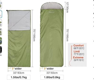 China Rectangular Adults Ultra Lightweight Summer Sleeping Bag With Compression Sack for sale