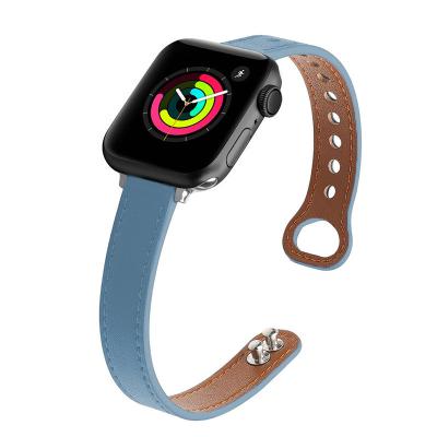 China Leather Suitable for Apple Watch watch strap Buckle leather strap Fashionable new watch strap for sale