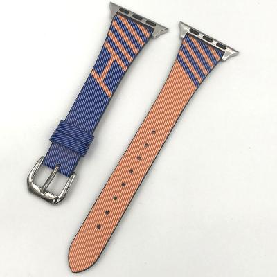 China Leather Suitable for Apple Watch Straps Customized color printed logo Head layer cowhide iwatch for sale