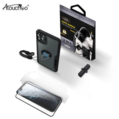 China Atouchbo Shockproof Quick Armor 6 in 1 360 for iPhone Screen Protector Phone Case Set for sale