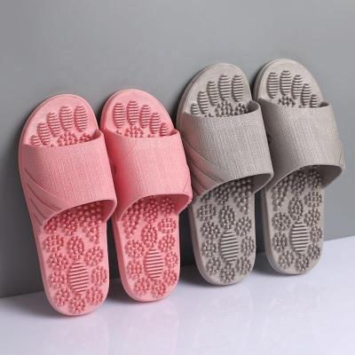 China Recyclable Point Activation Foot Acupuncture PVC Summer Reflex Massage Shoes Unisex Foot Care Home Bathroom Massage Slippers Sandals for sale
