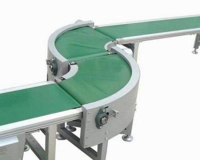 中国 青く白い緑ポリ塩化ビニールの回転カーブ90度のコンベヤー ベルト180度のコンベヤー ベルト 販売のため
