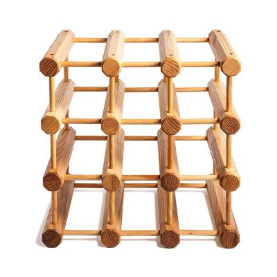 China Foldable High Quality Wooden Bottle Rack Wine Rack Stackable Wine Racks 12 Bottle Racks Countertop for sale