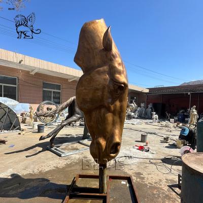 Китай Большая лошадиная голова Бронзовая скульптура Металлическая статуя животного Домашний декор Большой открытый сад продается