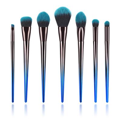 China Angular Blush Loose Gradient Powder Eyeliner Eyeliner Lip Nose Brush Kit Wholesale 10Pcs Private Label OEM Makeup Brush Aluminum Base Base for sale
