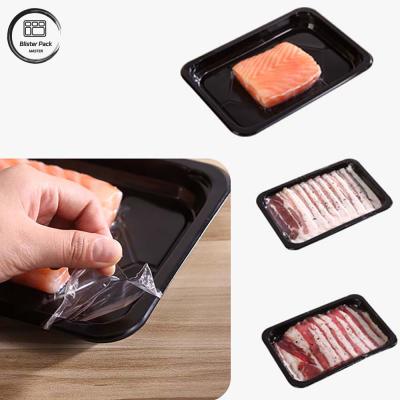China Premium Disposable Black Plastic Meat Trays Customizable Design For Freshness Assurance for sale