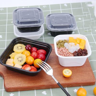 China Cajas de alimentos cuadrados desechables industriales en PP Contenedores para llevar para ensaladas y almuerzos en venta