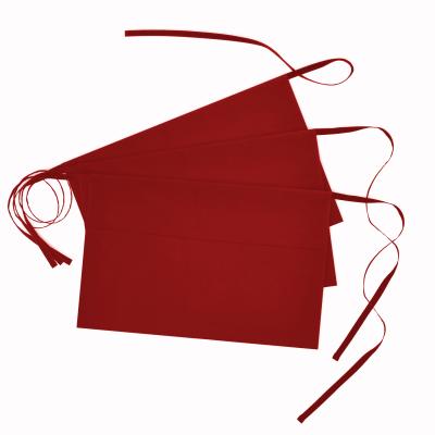 China Modern Cheap Makeup Braids Waitress Bulk 3 Pockets Waist Short Apron For Bartender for sale