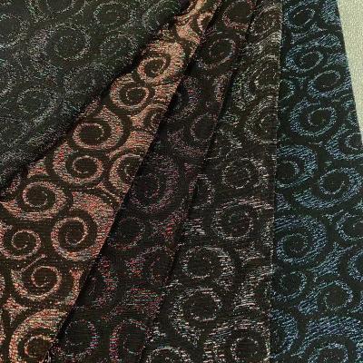 China Stretch fashion knit fabric hot sale poly/nylon knit metallic jacquard fabric with spandex fashion textile fabric more colors for sale
