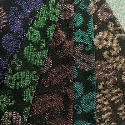 China Stretch fashion knit fabric hot sale poly/nylon knit metallic jacquard fabric with spandex fashion textile fabric more colors for sale