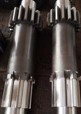 China Gearbox Speed Reducers Spur Pinion Gear Shaft With Straight Sided Splines for sale