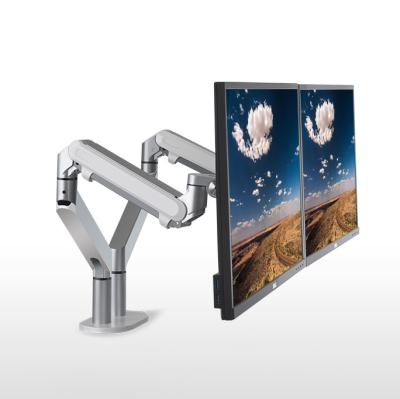 China â¤87mm Gas Spring VESA Mount Dual Monitor Arm clamp Fit 17 Inch to 32 Inch Screens for sale