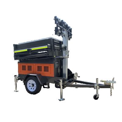 China 5 sections; High Mast 2 Mobile Solar Trailer Construction Portable Light Tower for sale