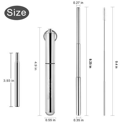 China Sustainable ZingUp 304 SS Drinking Straw With Metal Case Telescopic Straws for sale