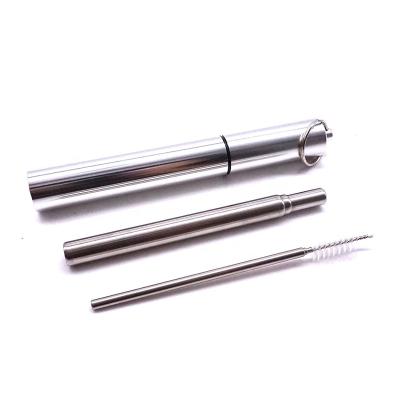 China Sustainable Collapsible Portable Stainless Steel Collapsible Drinking Straw With Colorful Tube Metal Drinking Straws for sale