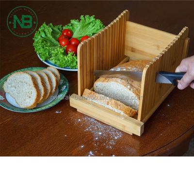 China Sustainable Bamboo Bread Slicer for Homemade Bread and Bread Cakes Bread Bamboo Cutting Board for sale