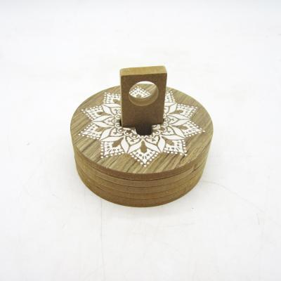China Viable Customization Wholesale MDF Coasters Wooden Teacup Coaster Set for sale