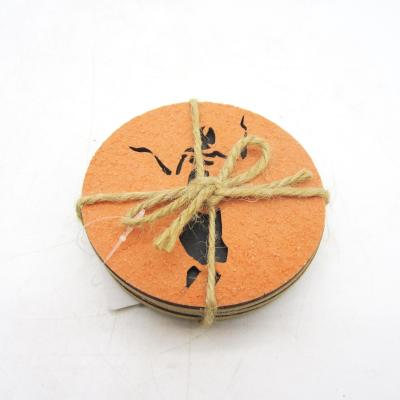 China Viable Wholesale Customization MDF Coasters Wooden Teacup Coaster Set Laser Cut 4 Seater Round House Accessories Set for sale