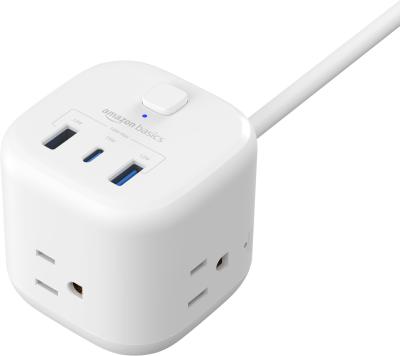 China Three USB Ports Power Strips With USB C 5V3A 15W Max , USB A1/A2 5V2.4A 12W Max for sale