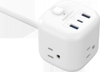 China Three USB Ports 18W Max Smart Power Strips with AC Socket 125V10A 1250W for sale