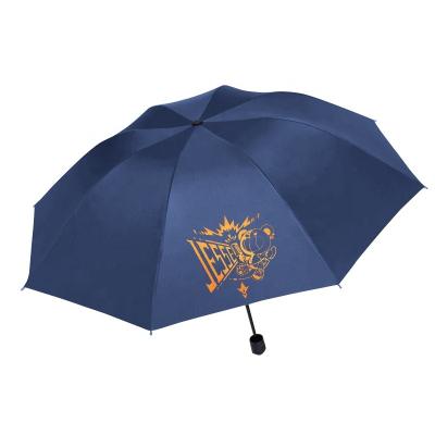 China American Style 24 Inch Manual Windproof umbrella 8 Ribs Three Fold Business gift umbrella for sale