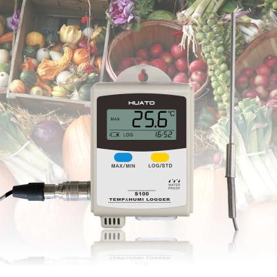 China Maderero automático de la temperatura y de datos de la humedad con el sensor PT100 en venta