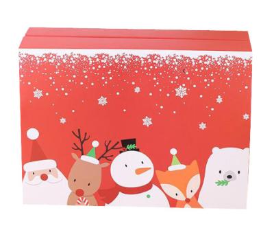 Chine Boîtes faites sur commande recyclables d'emballage de Noël de cadeau avec des cordes des poignées pp à vendre
