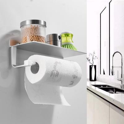 China Modern Punch Free 304 Stainless Steel Paper Towel Holder Bathroom Roll Paper Holder Engineering Toilet Paper Holder for sale