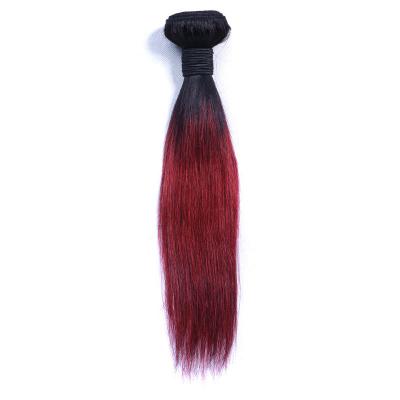 China Hot Sale T1B99J Red Burgundy Silky Straight Wave Weave Raw Mink Brazilian Virgin Hair Extension Bundles Cuticle Aligned for sale