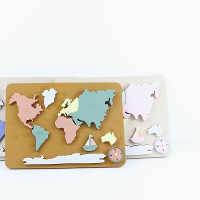Chine Carte du monde Continents et Océans Puzzle en silicone Bébé cadeau Montessori éducatif à vendre