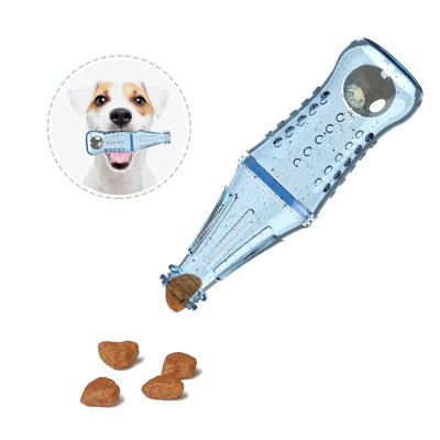 China Custom high quality bpa free food grade silicone pet dog training bottle toys slow feeder snack lick silicone food bottle toy en venta